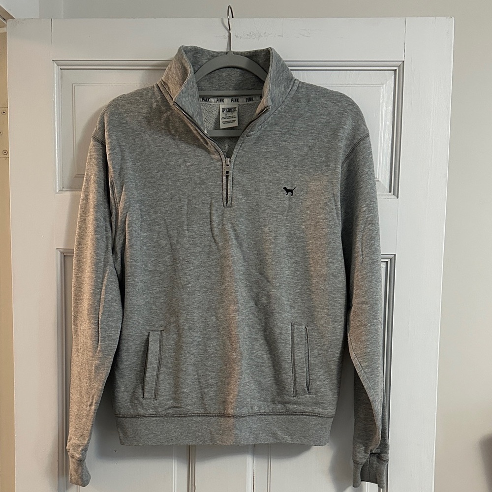 VS PINK 1/4 zip sweatshirt gray size xs